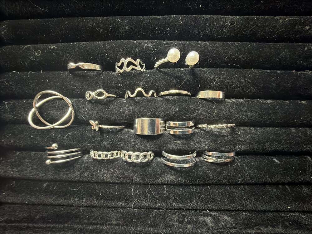Fashion Silver Metal Ring Set